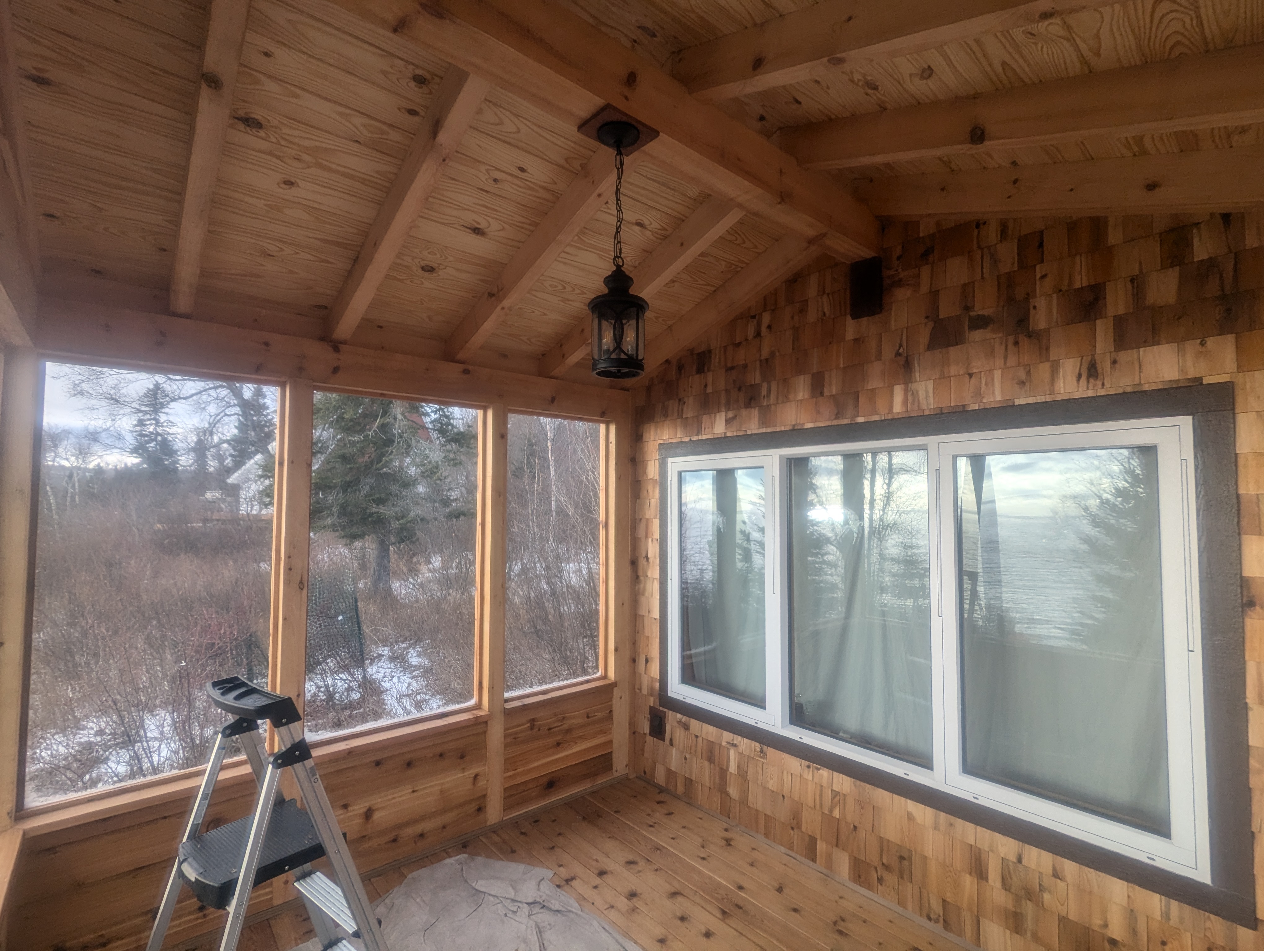 Screened porch interior